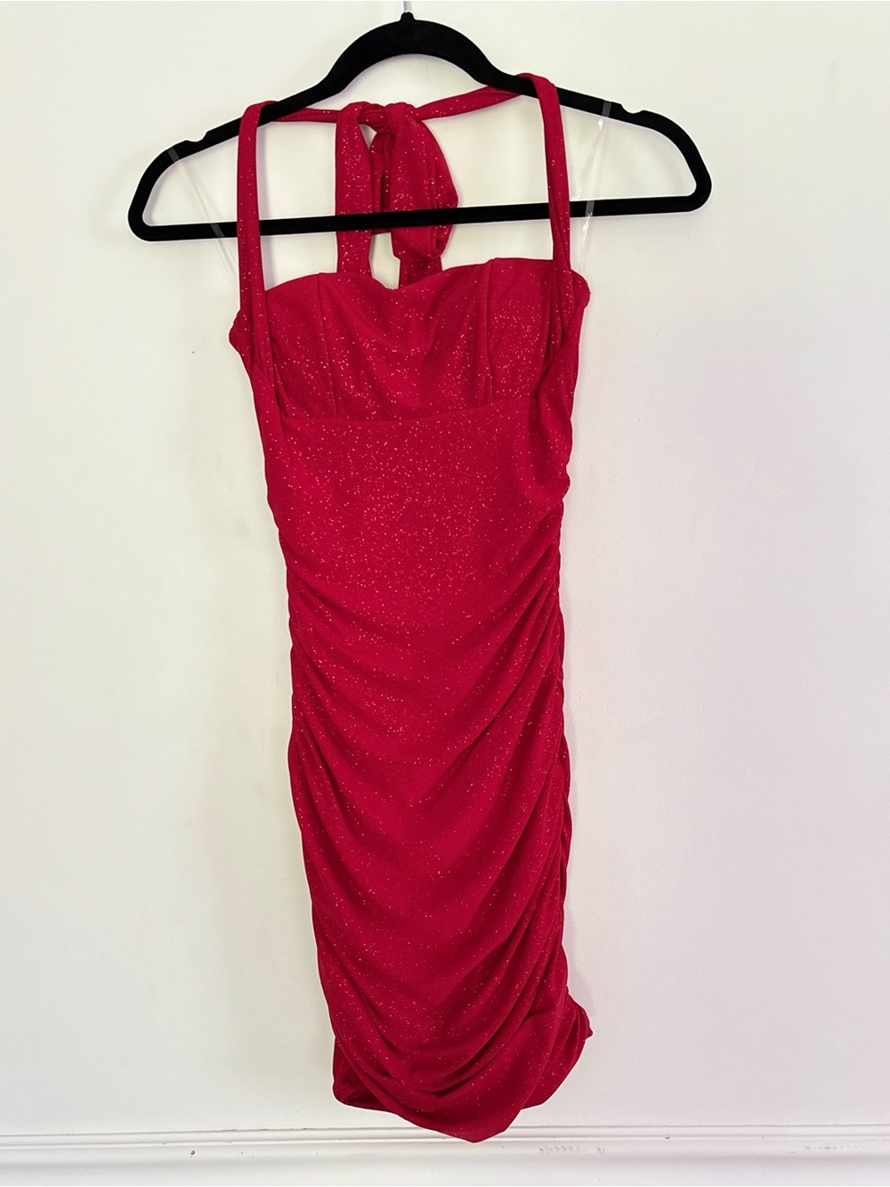 Windsor Sparkly Red Halter Dress Junior Size Small / Women XS Formal Prom Party